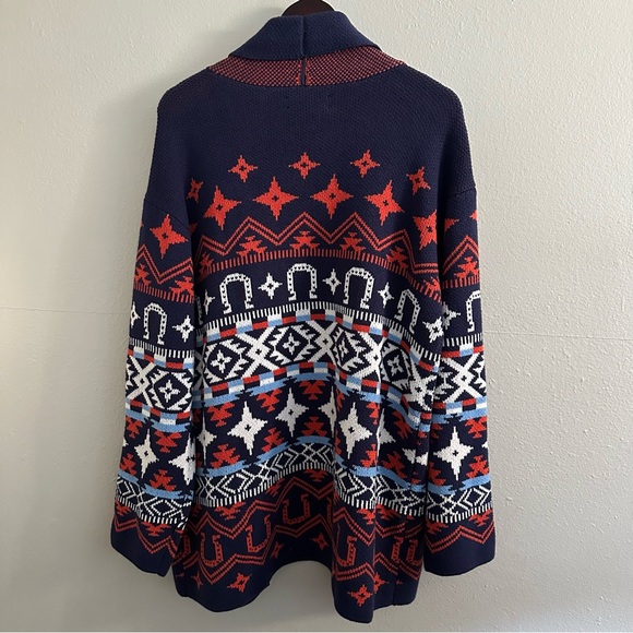 Lucky Brand Women’s Multicolor Oversized Cardigan Sweater Sz XL Southwestern NWT - Picture 3 of 13